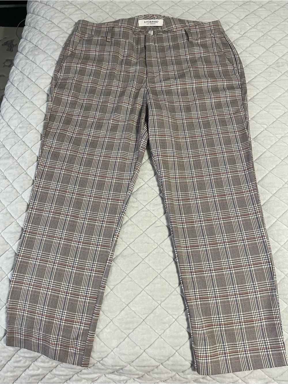 Liverpool Women’s Plaid Dress Pants - Brown and Gray